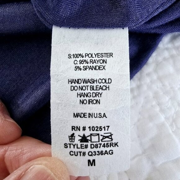 Soprano Women's Mini Dress Size Medium Aqua Navy Blue Draped Cascading Cocktail - Picture 6 of 13